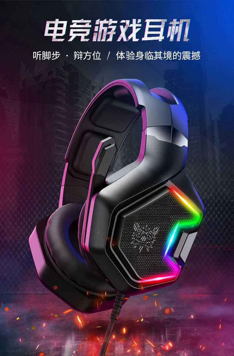 K10 Esports Level Headworn Game Earphones Computer Eating Chicken PS4 Subwoofer Noise Reduction Earphones 7.1