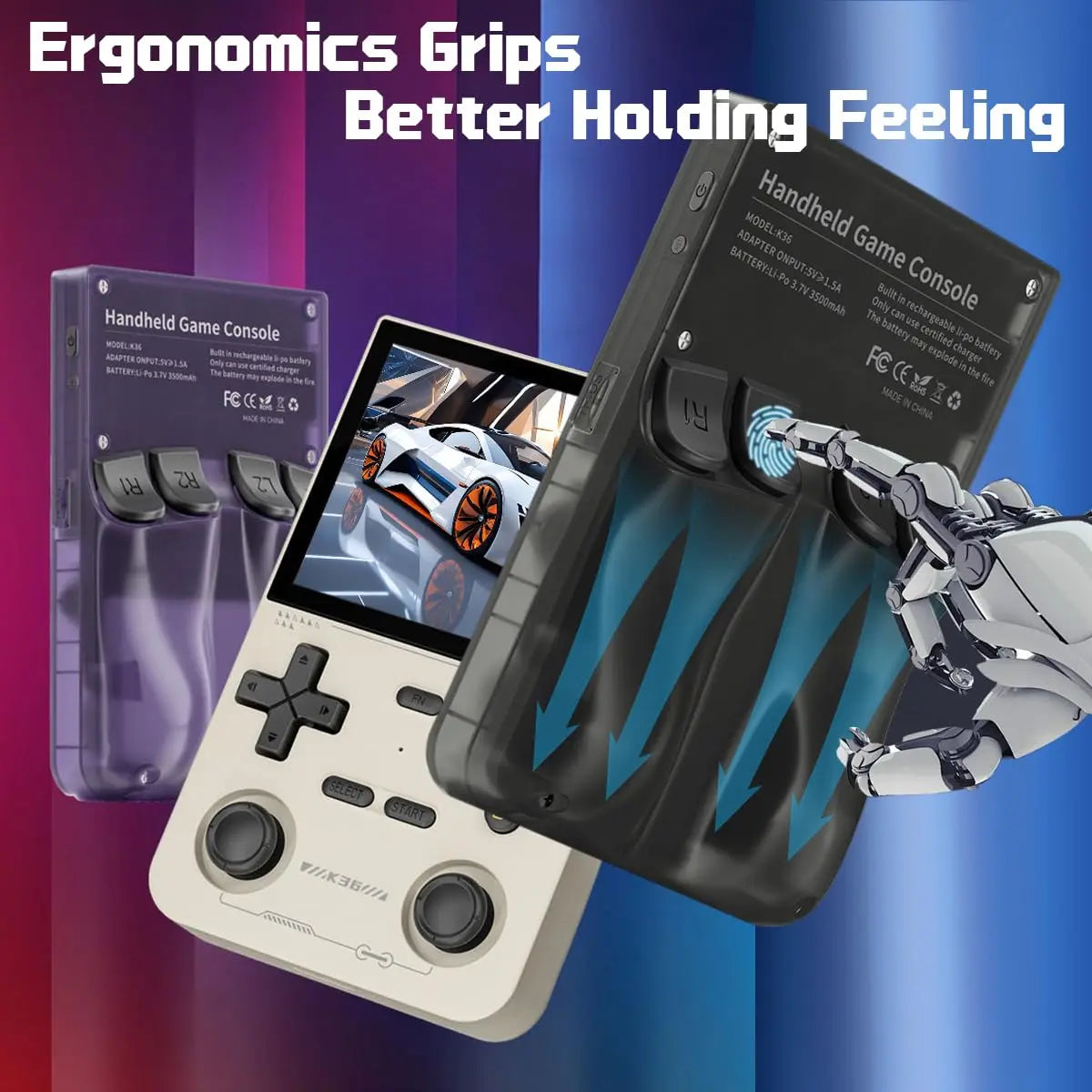 Retro Handheld Game Console: 18000+ Pre-loaded Games, 40+ Emulators Supported, 3500mAh Battery, 3.5-inch IPS Screen, Portable Ga