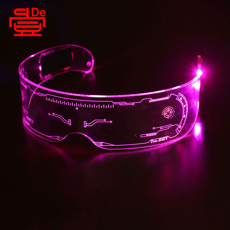 LED Luminous Glasses Bar Party Dance Technology Glasses Acrylic Goggles Colorful Luminous Glasses Factory