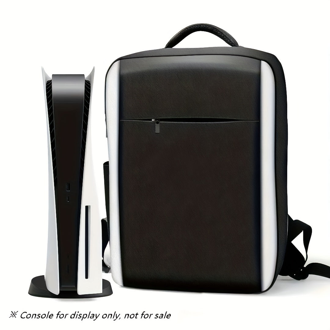 PS5 Console Backpack - Large Capacity Travel Case with Adjustable Straps, Durable Polyester Storage Bag for PlayStation 5 Console, Controllers, Headset & Accessories
