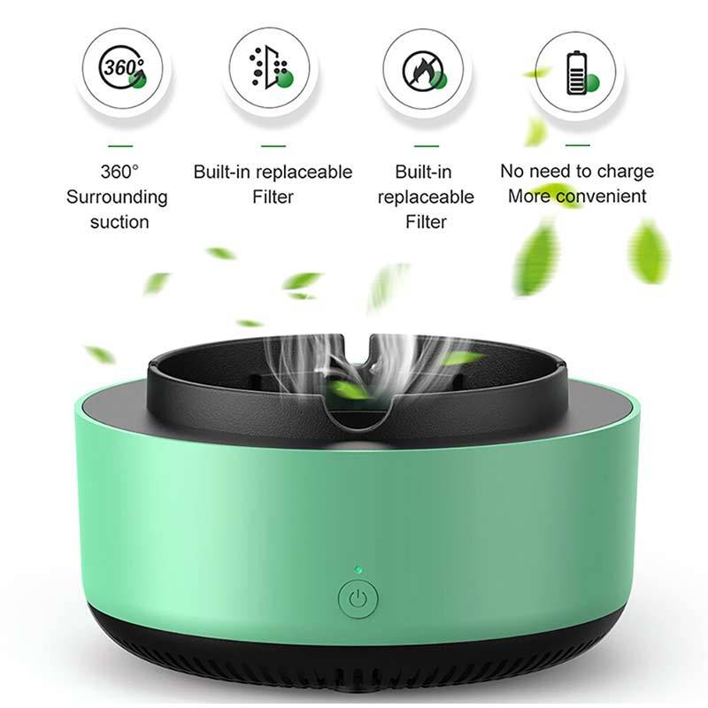 Electronic Smart Ashtray With Air Purifying Ability