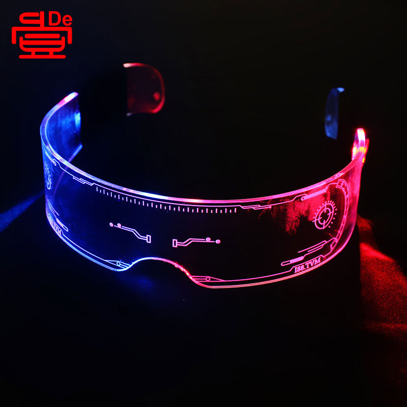 LED Luminous Glasses Bar Party Dance Technology Glasses Acrylic Goggles Colorful Luminous Glasses Factory