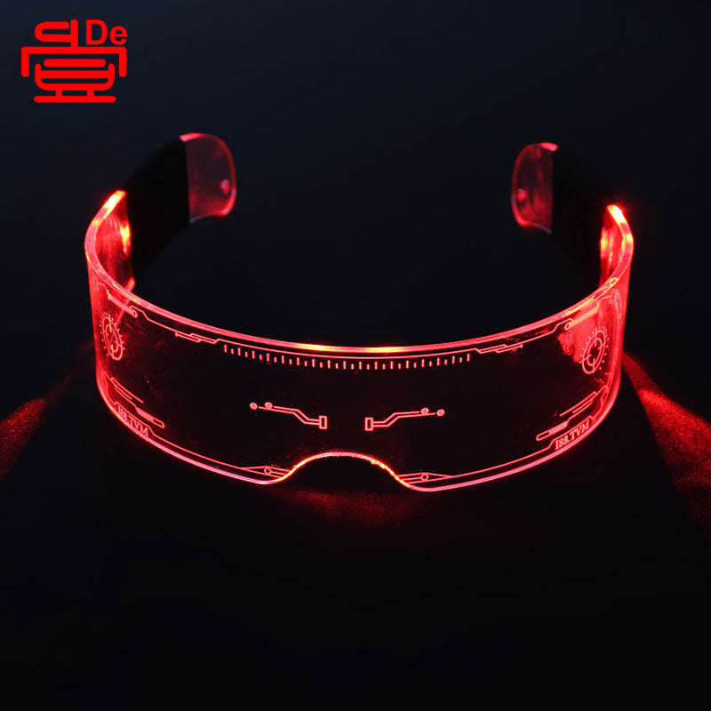 LED Luminous Glasses Bar Party Dance Technology Glasses Acrylic Goggles Colorful Luminous Glasses Factory