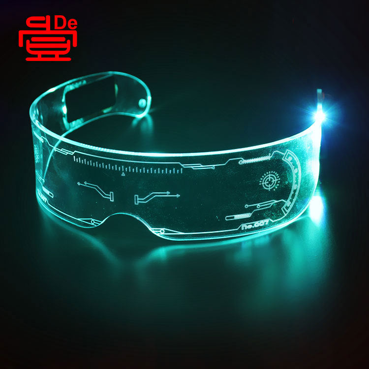 LED Luminous Glasses Bar Party Dance Technology Glasses Acrylic Goggles Colorful Luminous Glasses Factory